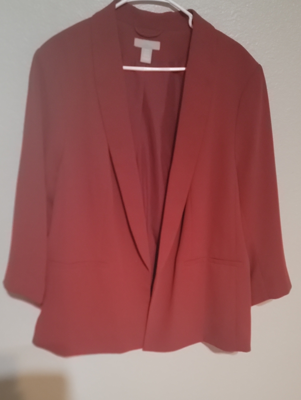 H&M Open-Front Blazer in Rusty Rose